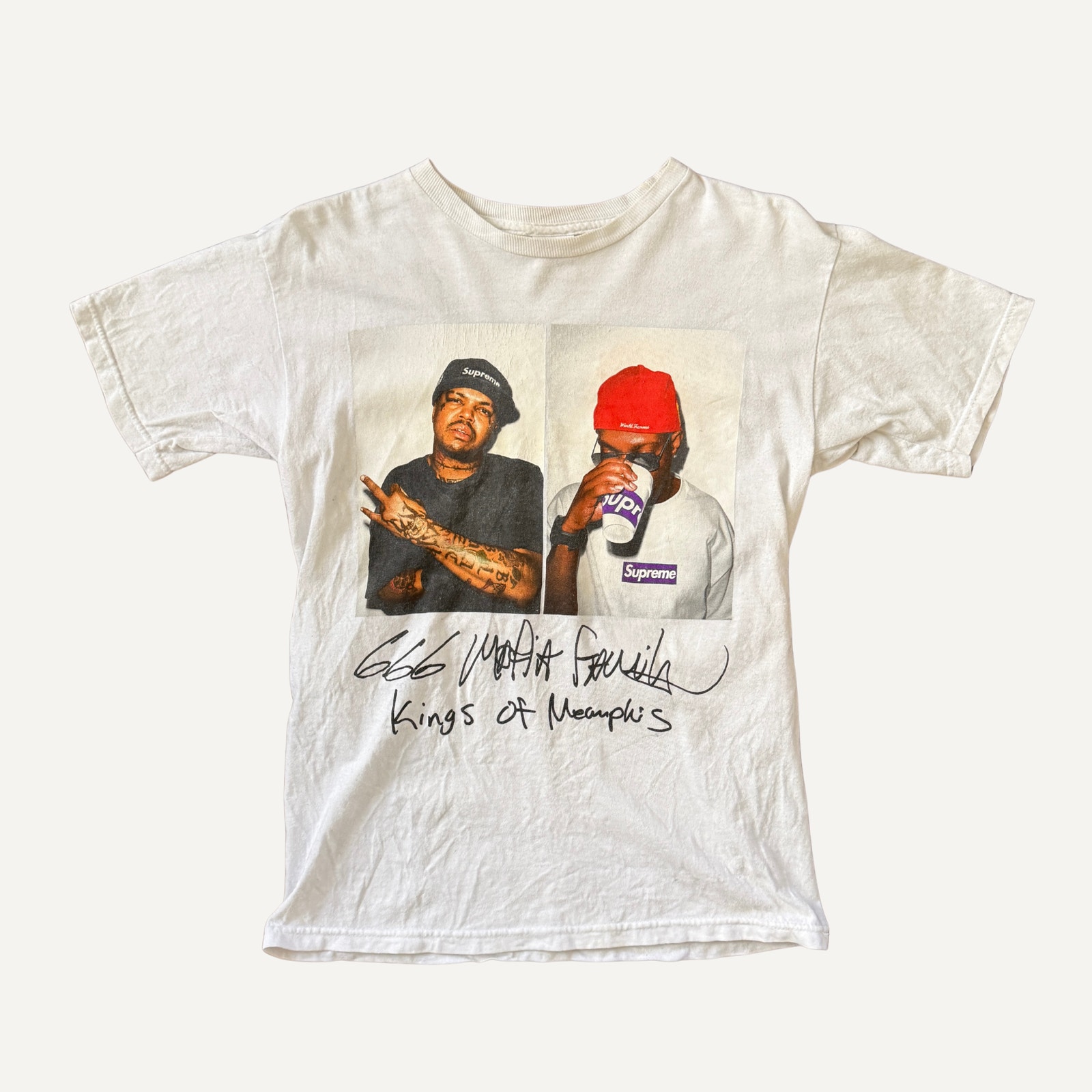 Size S - Supreme Men's Aw12 Three Six Mafia Photo Tee White